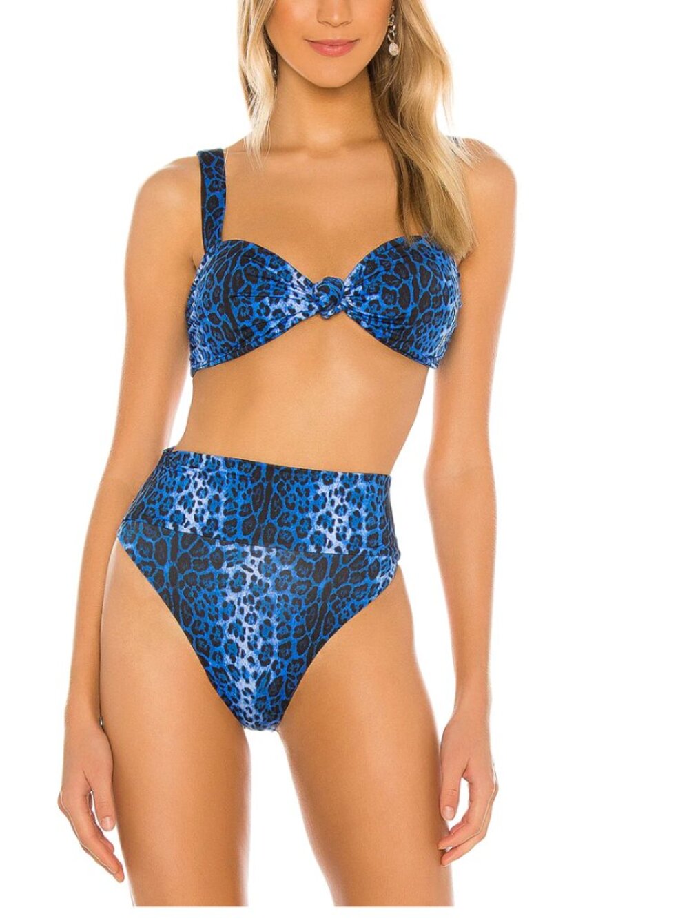 Beach Riot Sophia Top Blue Leopard -Large